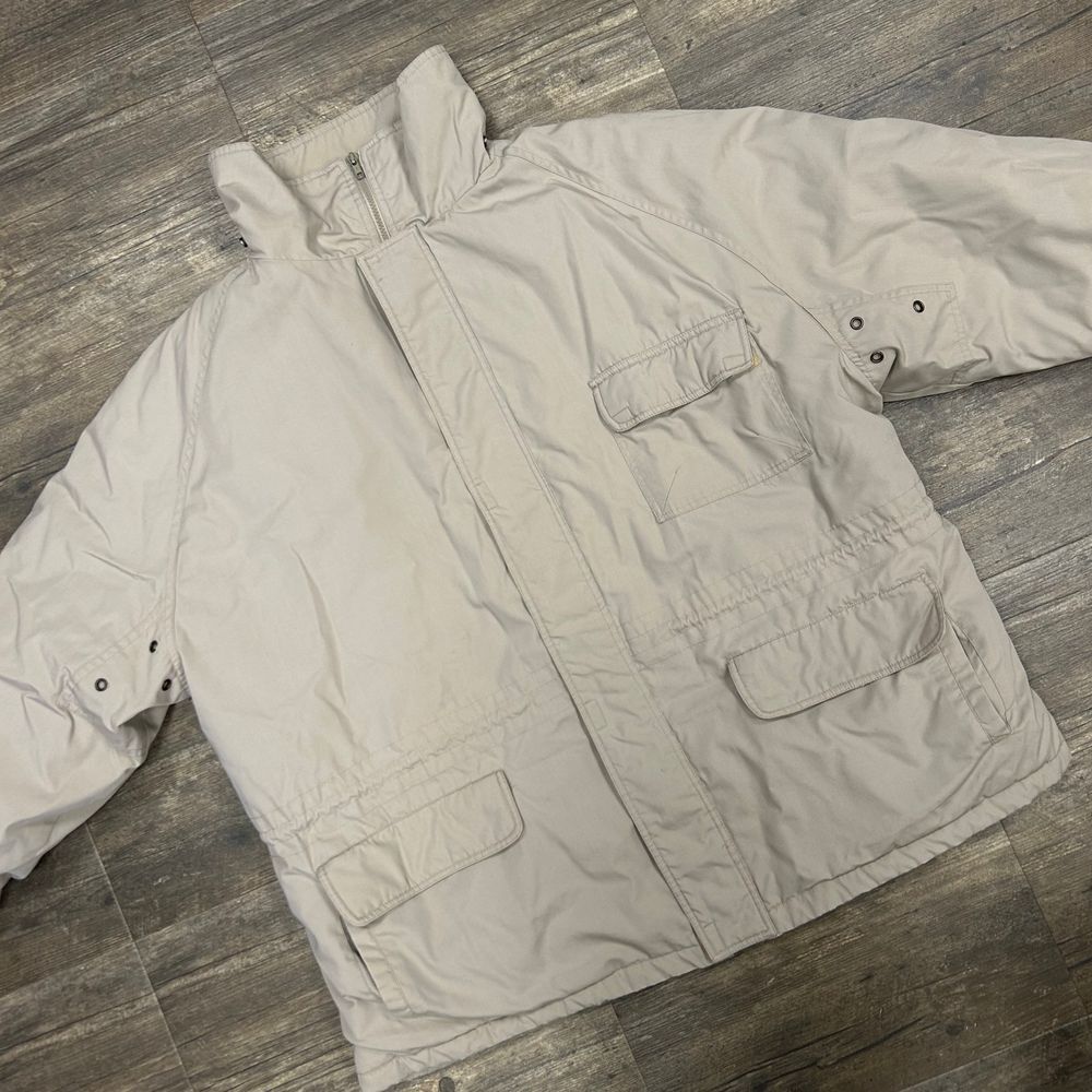 Vintage London Fog Coat Men Size‎ XL REG Beige Full Zip Thick Lined Pockets